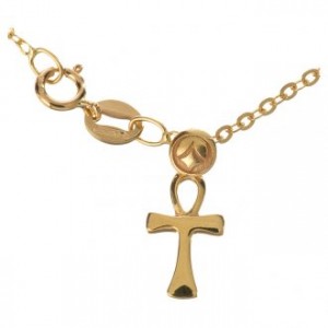 Bracciale con ciondolo Croce della Vita oro 750-00 - gr 1,03