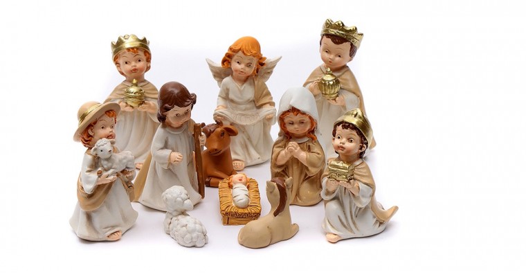Presepe con sembianze di bambini