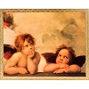 stampa legno angeli di raffaello con cornice