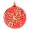 palla rossa vetro soffiato stella natale 100 mm