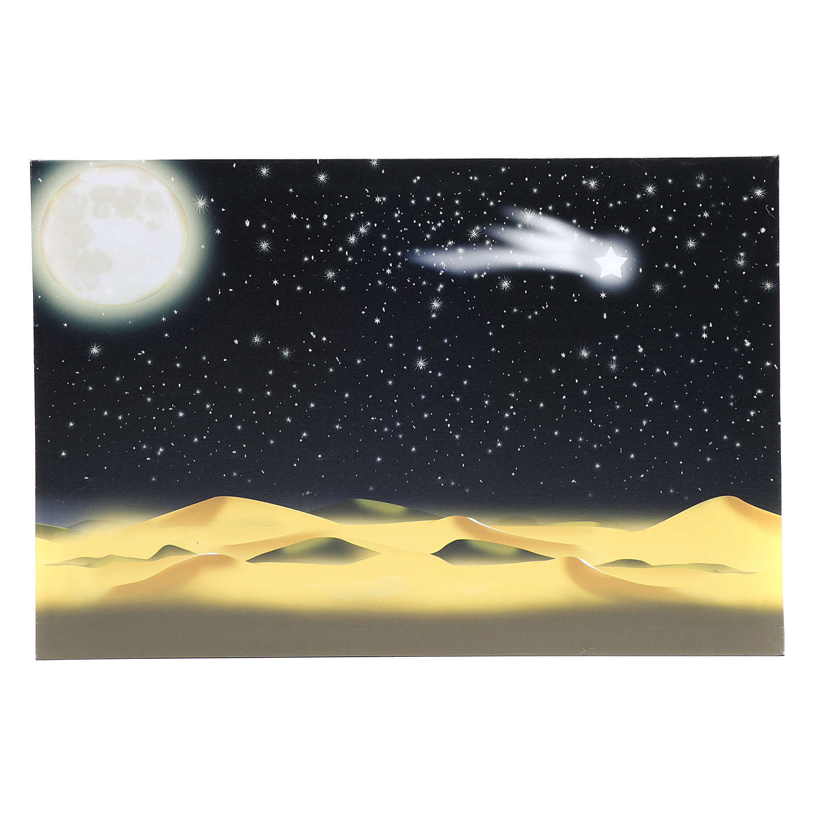 Fondale luna e cielo stellato illuminato led 40x60 cm