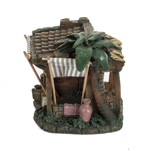 casa con tende per villaggio fontanini cm 6.5