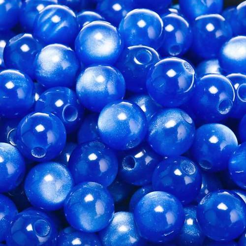 grani rosari imitazione madreperla blu tondi