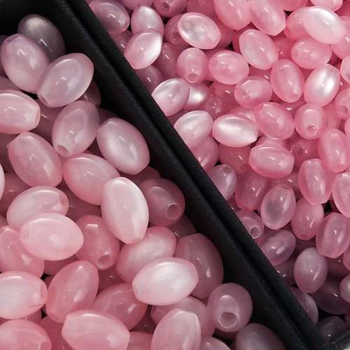 grani rosari imitazione madreperla rosa ovale