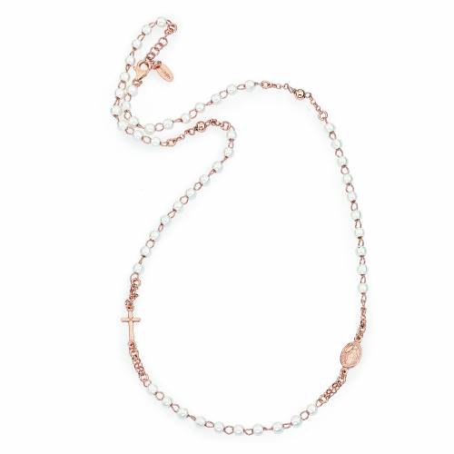 Rosario girocollo Amen perle argento 925