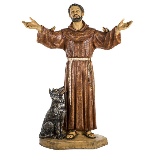 San Francesco d'Assisi 100 cm resina Fontanini