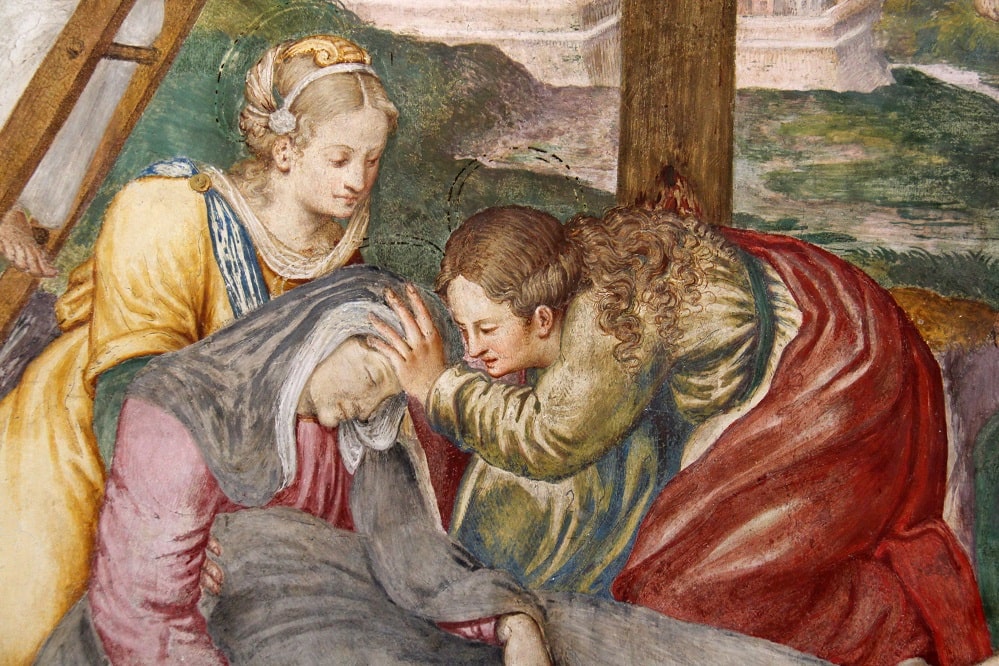 Pie donne: le tre Marie presenti sotto la croce di Gesù