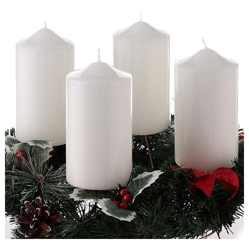 set corona avvento e candele lucide 15x8 cm