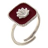 anello regolabile conchiglia argento 925 rosso holyart collection