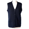 gilet blu suora con tasche collo a v 50 acrilico 50 lana merino