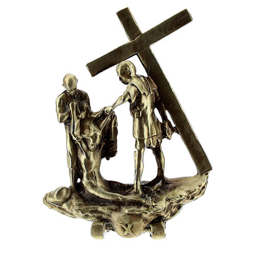 via dolorosa bronzo 14 stazioni piedino via crucis 10