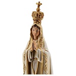 statua fatima pasta legno colorata 15 cm