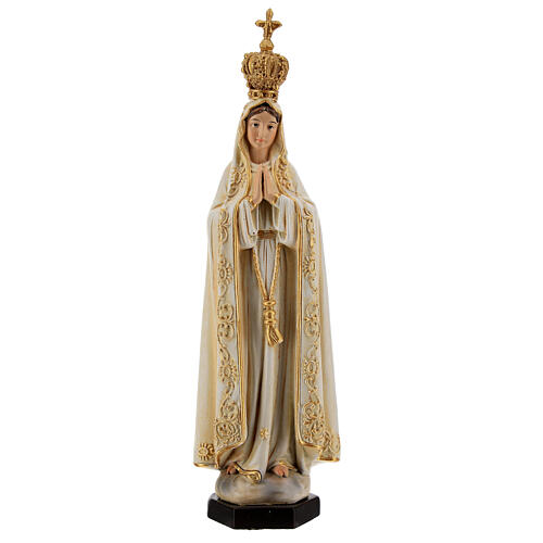 statua fatima pasta legno colorata 15 cm