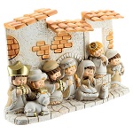 presepe casolare resina 10 personaggi 10x15 cm linea bambini