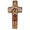 croce papa francesco buon pastore legno valgardena dipinta