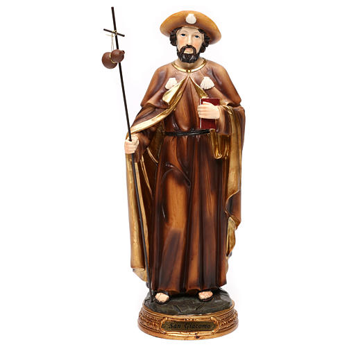 statua san giacomo apostolo 30 cm resina colorata