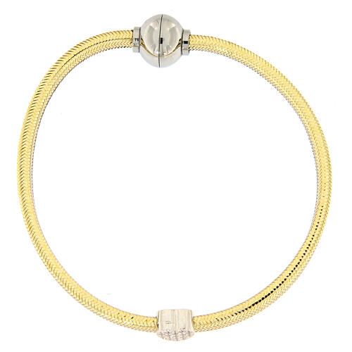 bracciale amen lurex oro charm argento 925 zirconi