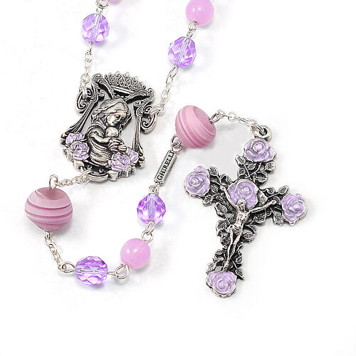 rosario ghirelli donna 10 mm vetro di murano argento antico