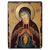 icona russa dipinta decoupage madonna dellaiuto nel parto 10x7 cm