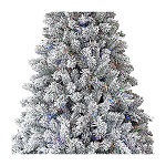 albero di natale verde floccato 240 cm snowy seneca 2300 led