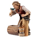 bambino con fontana legno dipinto presepe rainell 11 cm val gardena