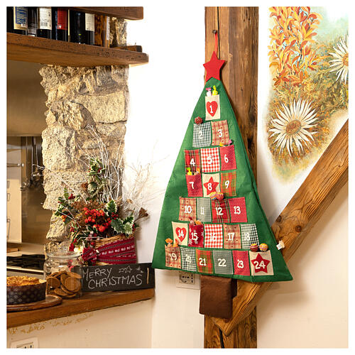 calendario avvento a forma di albero di natale h. 90 cm