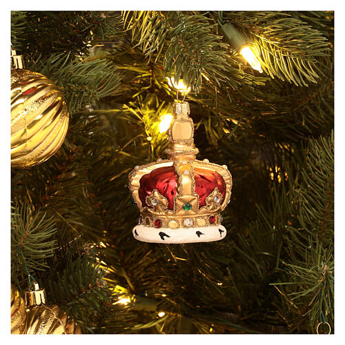 corona inglese decorazioni albero natale vetro soffiato
