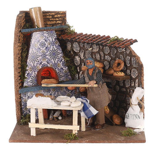 panettiere 10 cm presepe napoletano movimento