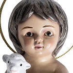 bambinello gesso con agnello 15 cm