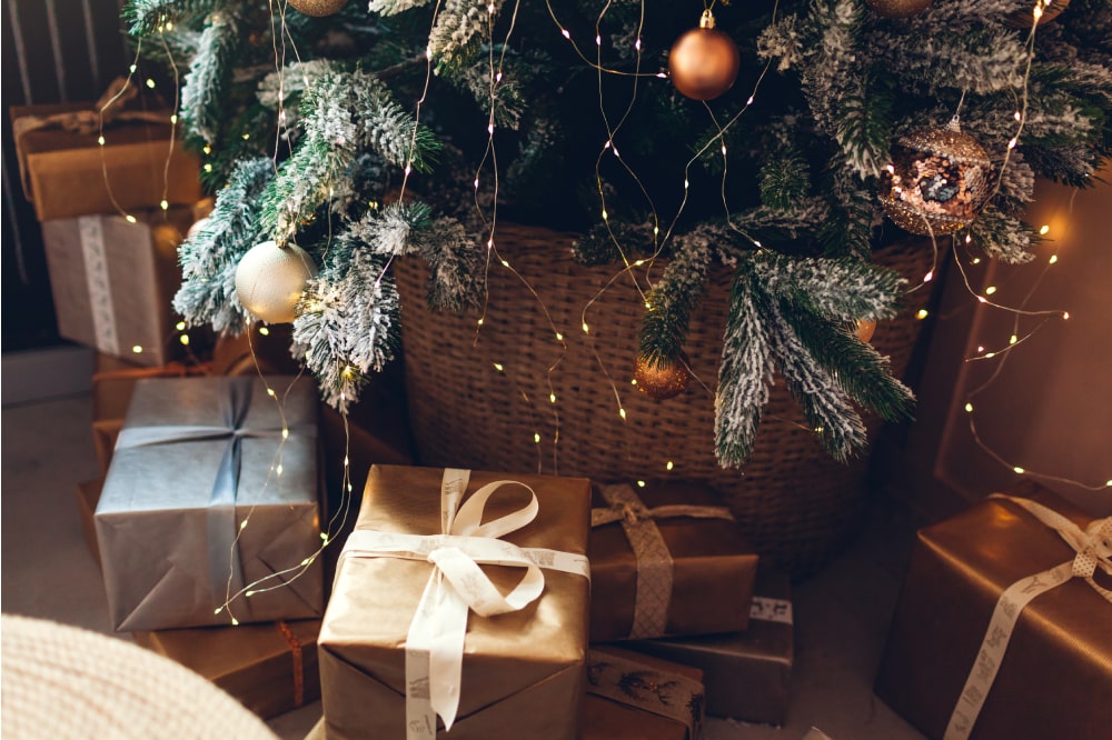 Gonna sotto on sale albero di natale