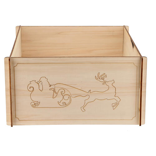 copribase renna e slitta 45x45 cm legno naturale moranduzzo