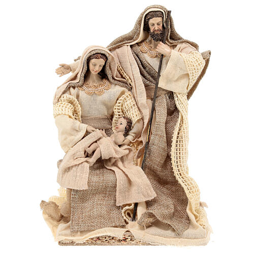 nativita presepe resina stoffa shabby chic 27 cm
