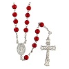 rosario argento grani corallo rosso