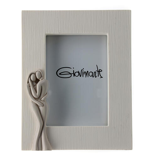 portafoto bianco coppia sposi resina
