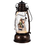 palla di neve con pupazzi di neve in lanterna 25x10 cm