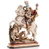 statua legno san martino su cavallo dipinta val gardena