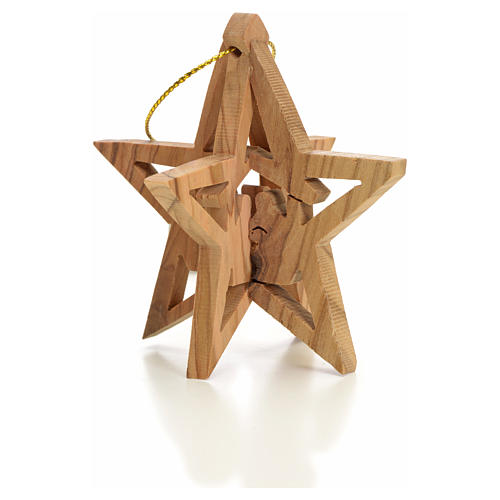 stella in legno da appendere su albero natale