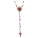 collana pietrine colorate sacro cuore rosario agios