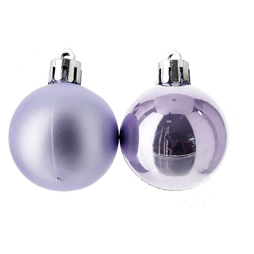 set 26 palline glicine ecosostenibili 40 mm per albero di natale