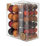 set decorativo 38 palline rosse arancio e marrone 60 mm albero natale ecosostenibile