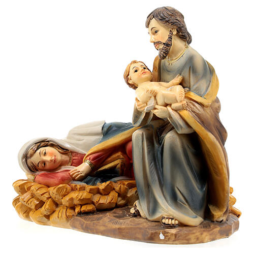 natività madonna dormiente resina dipinta a mano 10x15x10 cm