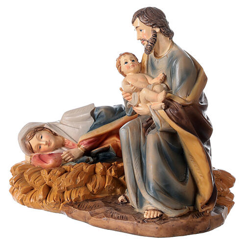 natività sdraiata 20 cm composizione in resina dipinta