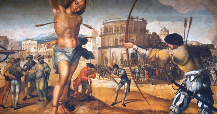 San Sebastiano e il suo martirio per aiutare i cristiani perseguitati