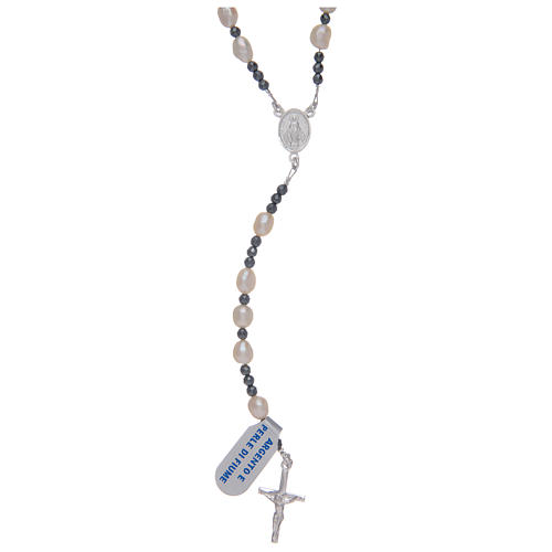 rosario con perle di fiume bianche in argento 800