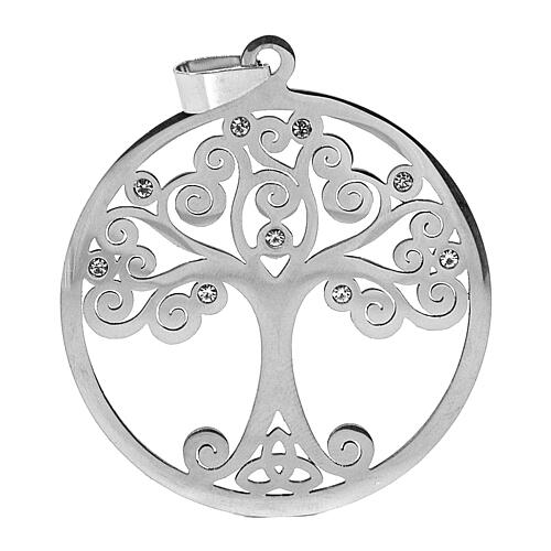 pendente argento albero della vita 5 cm strass zama