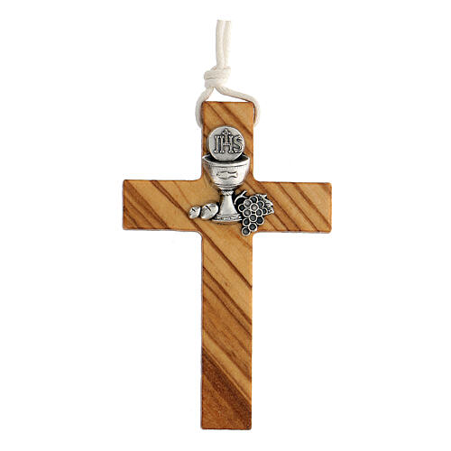 croce per prima comunione in legno ulivo