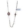 collana-medaglia-miracolosa croce zirconi argento 925 rose