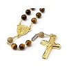 rosario 6 mm ghirelli argento placcato oro e occhio di tigre