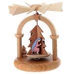 piramide girevole natalizia sacra famiglia val gardena 10 cm