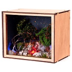 nativity box pastore nel boschetto pecore 20x25x20 cm presepe 6 cm 150x150